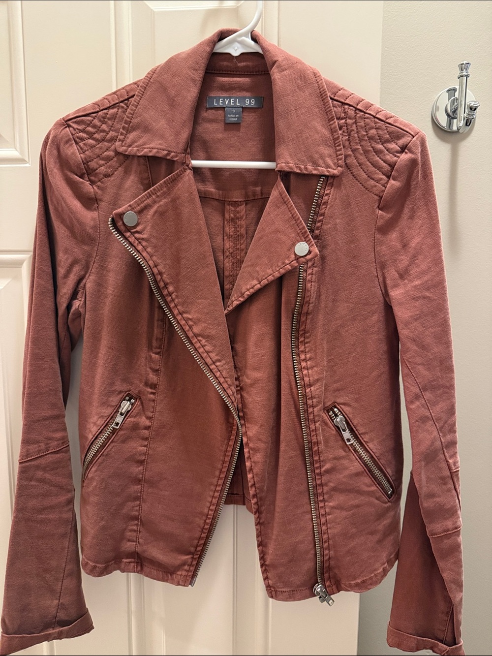 Level 99 Linen blend Moto jacket